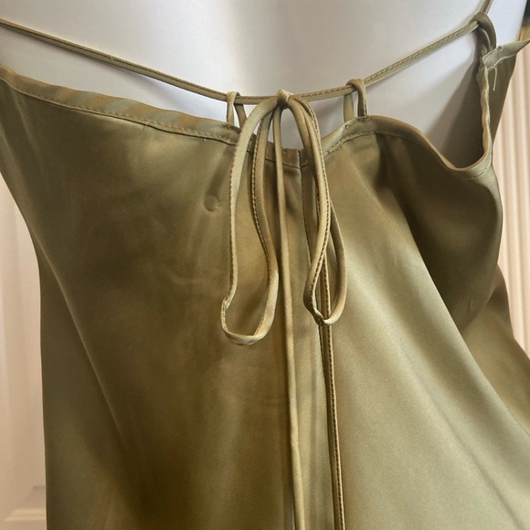 Kilo Brava~For Playful Promises~Olive~Relaxed Fit~Slip Dress~Leg Slit~Size 2X - Picture 13 of 16